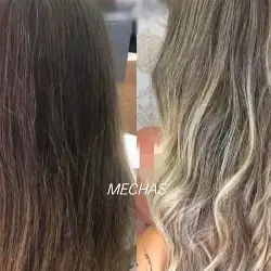 Antes e depois de alisamento no Cheia de Charme Londrina