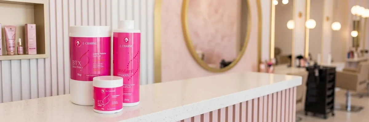 Linha E-Charme de alisamento e botox capilar orgânico sem formol
