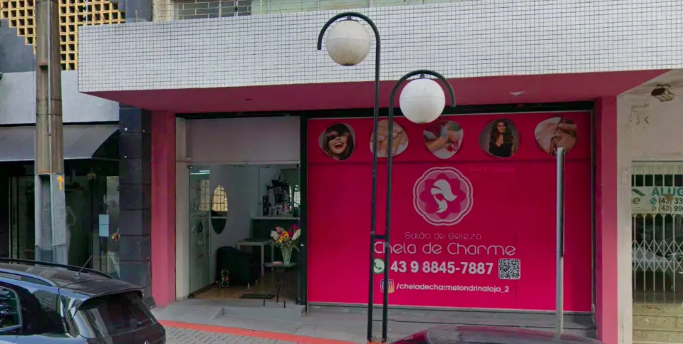 Fachada do salão Cheia de Charme na Alameda Miguel Blasi, 91, Centro de Londrina
